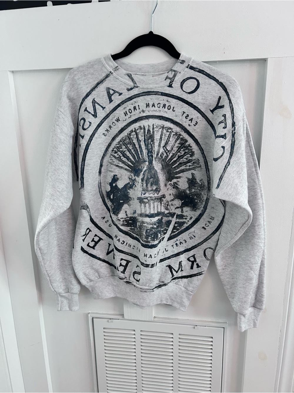 Vintage Hanes mirror writing Jordan iron works sweatshirt men’s small